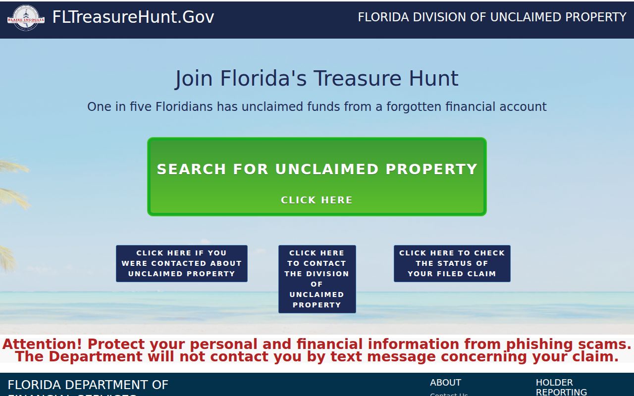 Palm Beach Gardens resident lookup using the Florida Treasure Hunt name search
